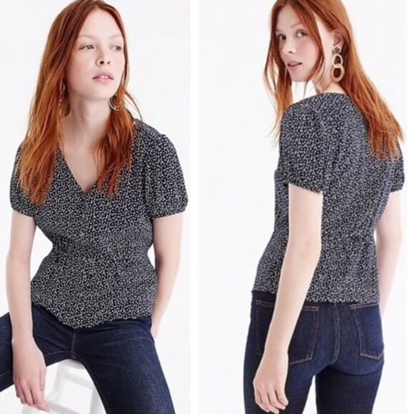 ✨ J. Crew Button Up Peplum Blouse Top ✨ - Picture 1 of 7